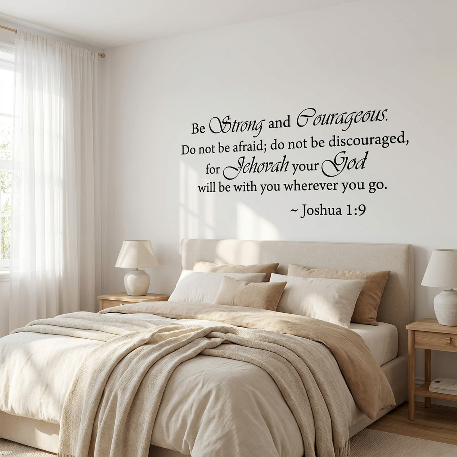 Be Strong and Courageous Joshua 1:9 Religious Wall Quotes Arts Bible Verse Vinyl