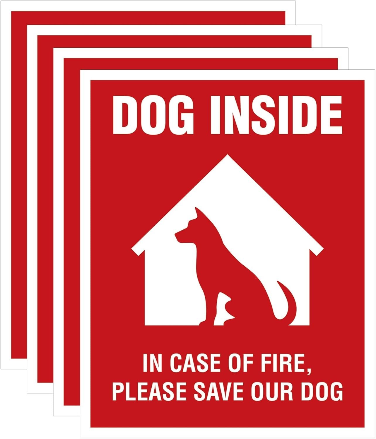 High-Gloss Vinyl Dog Alert Stickers – 4×5 Inches, Made in USA, Easy Apply