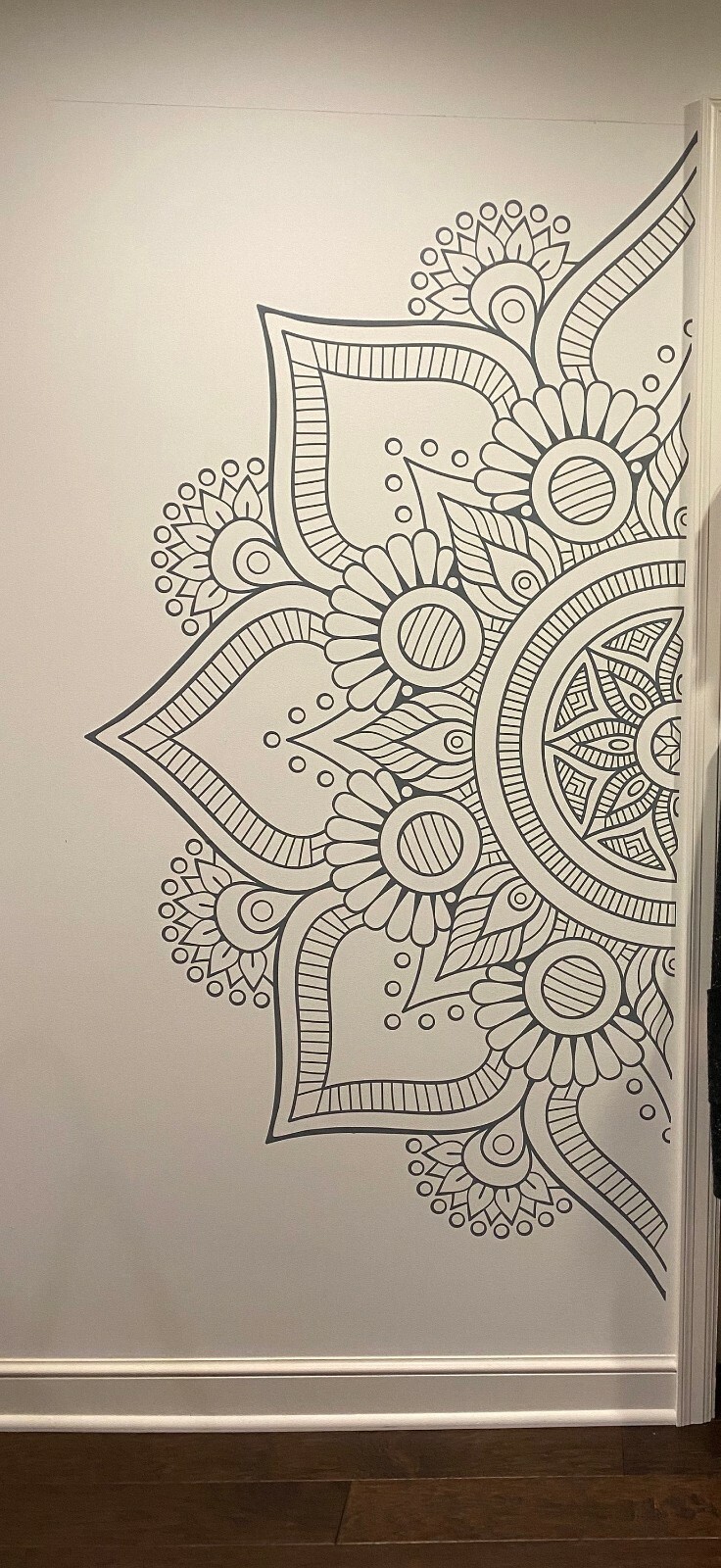 Mandala in Half Wall Sticker, Wall Decal, Yoga, Boho, Sticker for Meditation #10