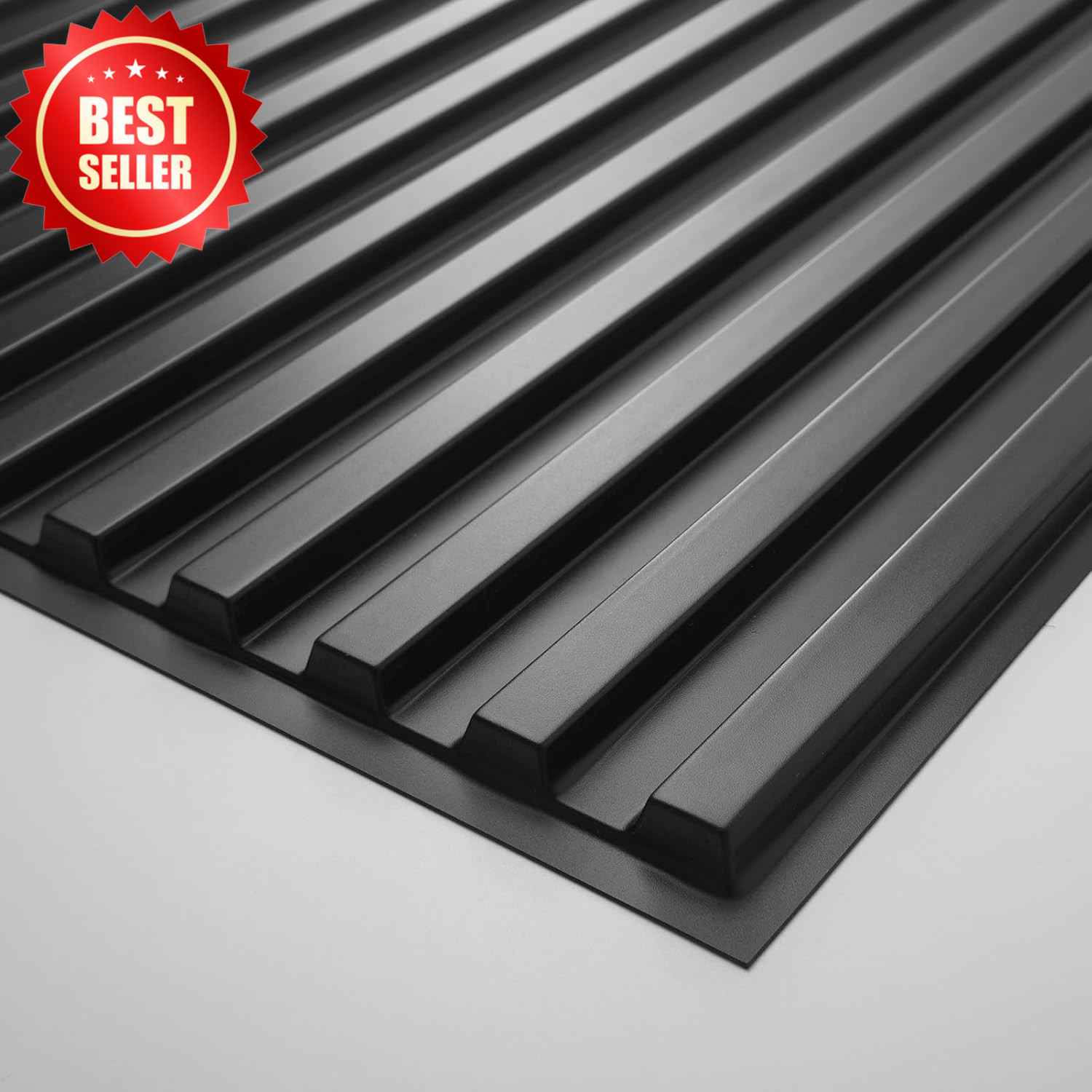 6 Pack Slat Design 3D Wall Panel 2×4 FT PVC Decorative Ceiling Tile Black US