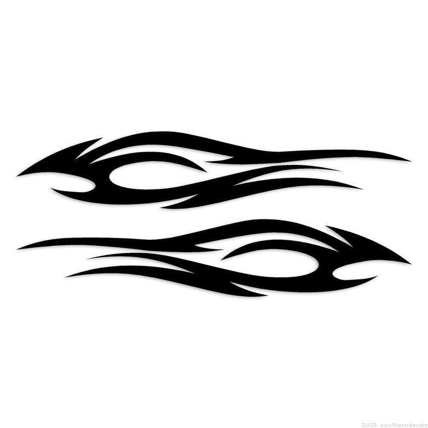 Pair Tribal Flames – Decal Sticker – Multiple Colors & Sizes – ebn7316