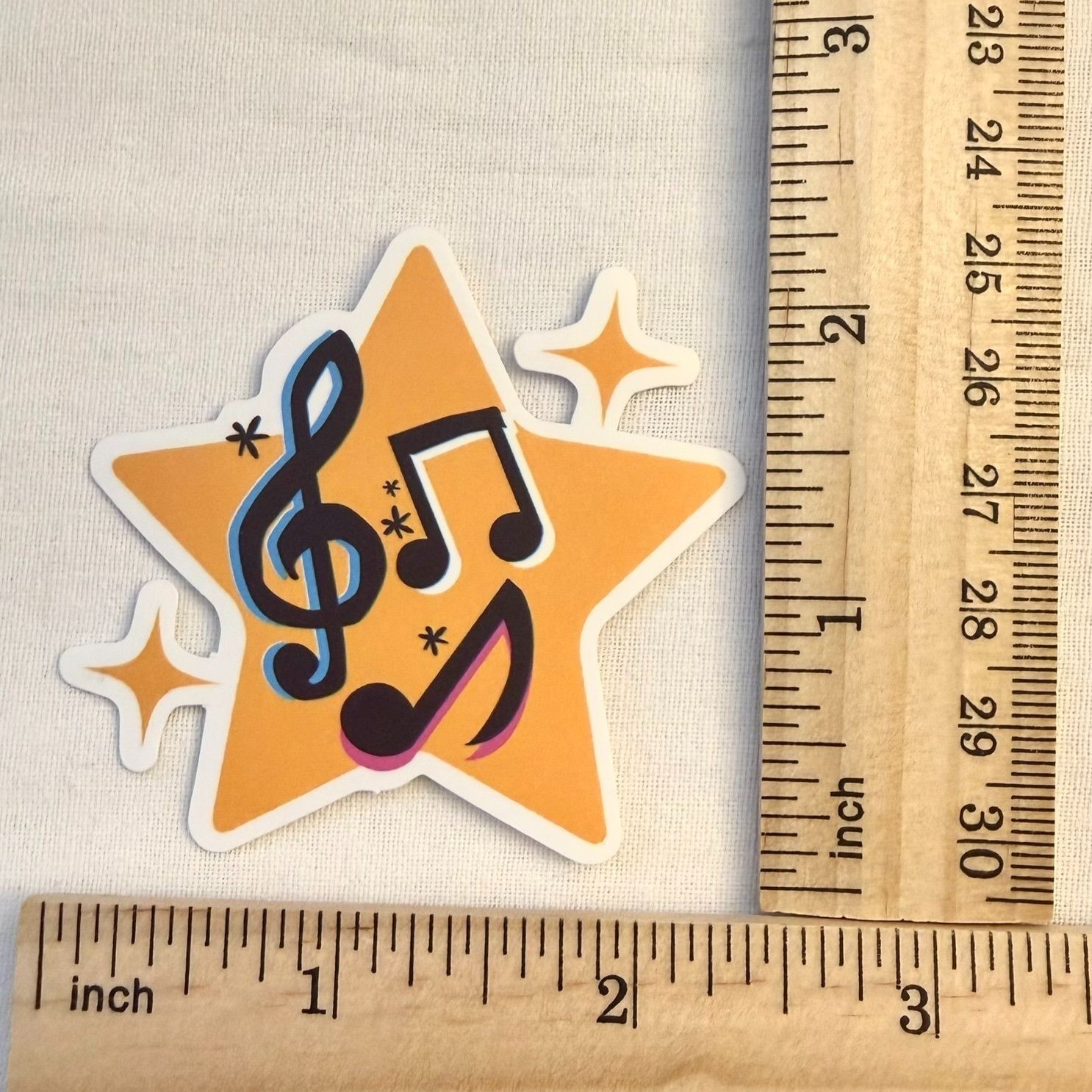 Music Notes Star Vinyl Sticker 2in No81