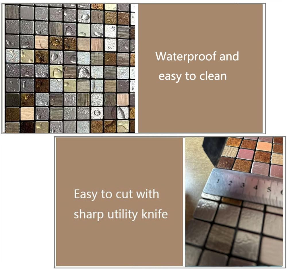 Peel and Stick Metal Backsplash Tile Stick on Kitchen 3D Wall Decor Aluminum …