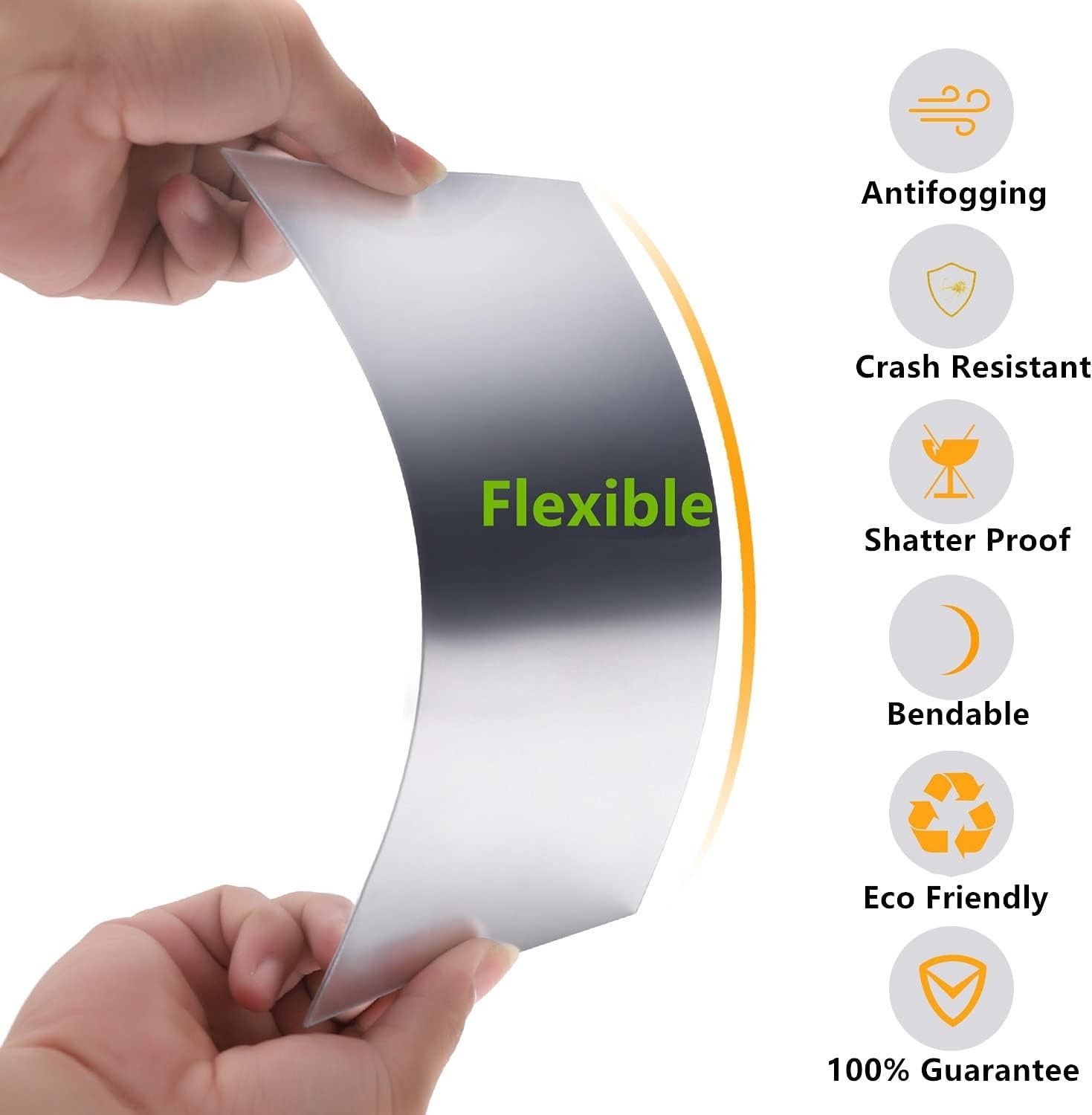 4 Pieces Flexible Cut to Size Mirror Sheet 6" x 9", Self Adhesive Non Glass M…
