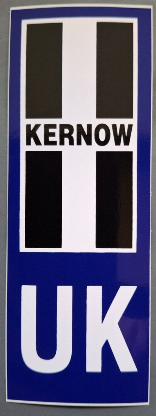 Cornwall County Kernow UK Flag Number Plate Sticker – External Car Sticker