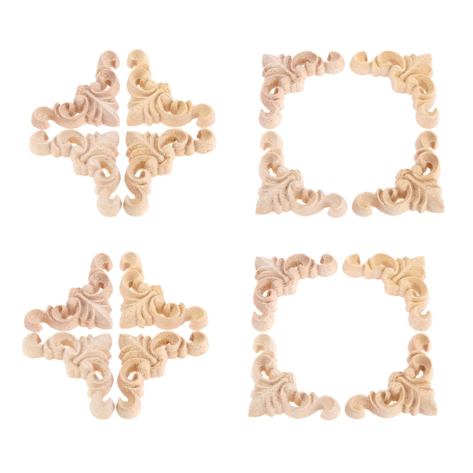 16Pcs Furniture Onlay Applique Frame for Home, 4x4cm/1.57"x1.57", Unpainted W…