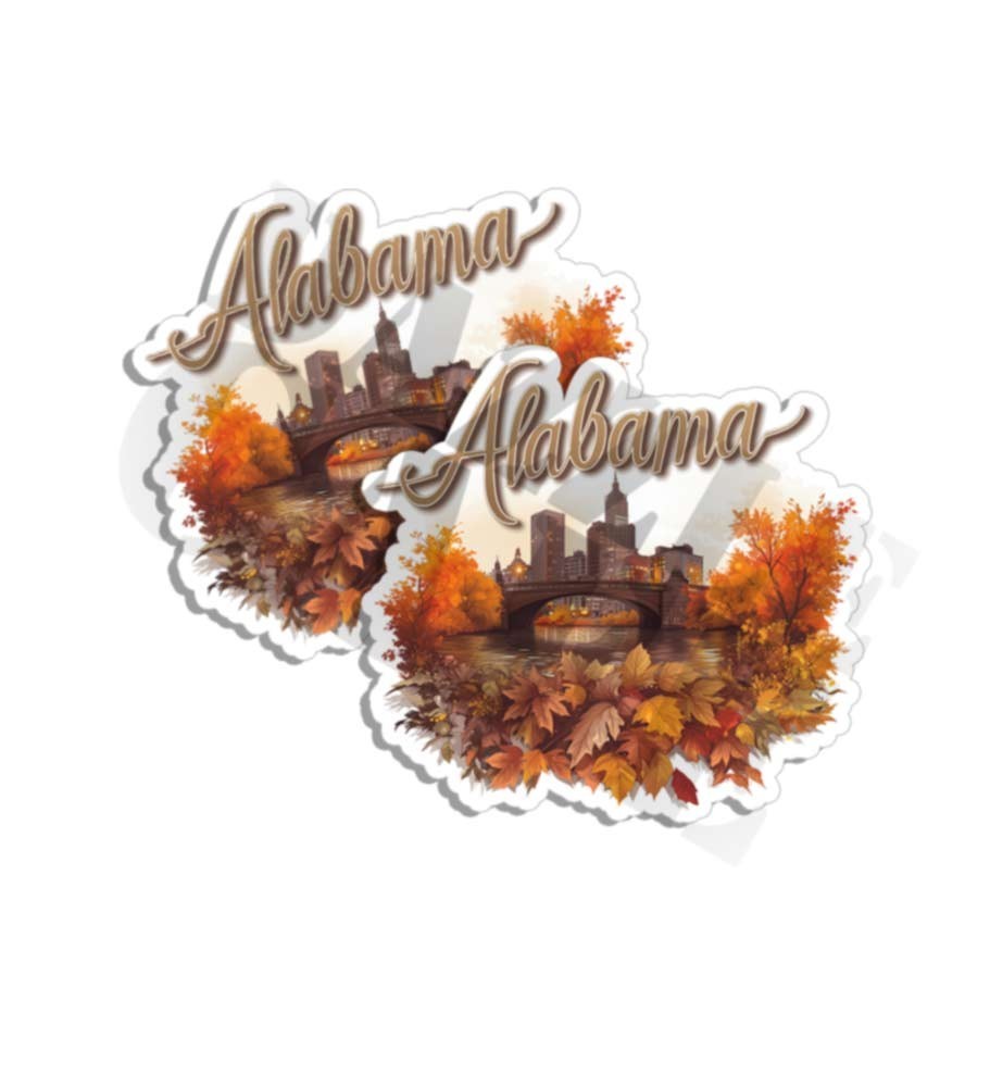 Alabama sticker vinyl decal state novelty laptop mug car 2 PACK Made in the USA