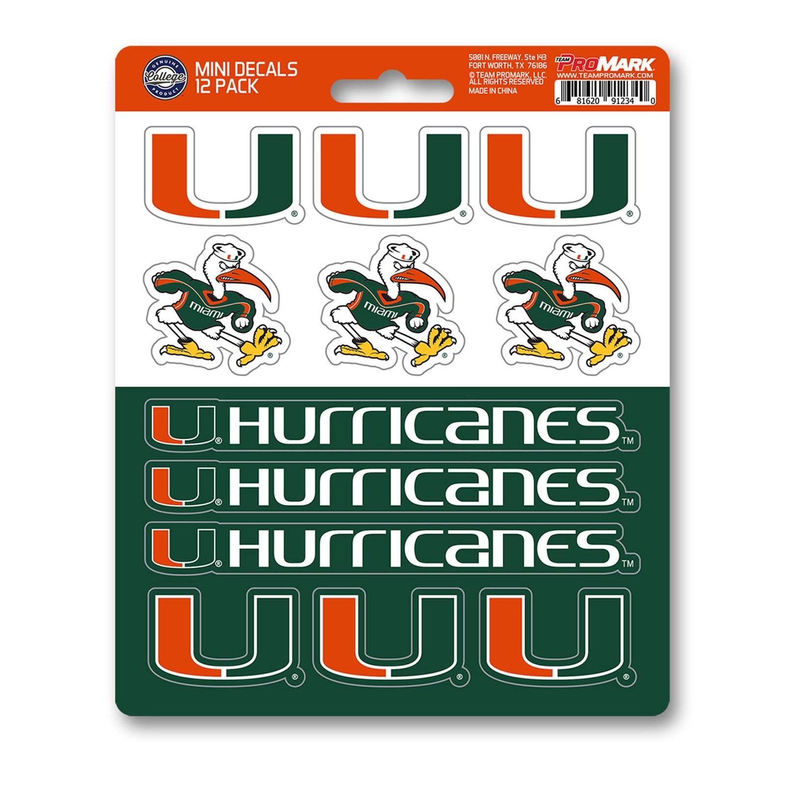 Team Spirit Mini Decal Set 12 Pack 1 Inch UV Resistant Vinyl Stickers