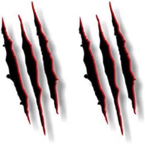 2-Pack Waterproof Ripped Claw Vinyl Decals – Customize Your Ride, 4"x 9"