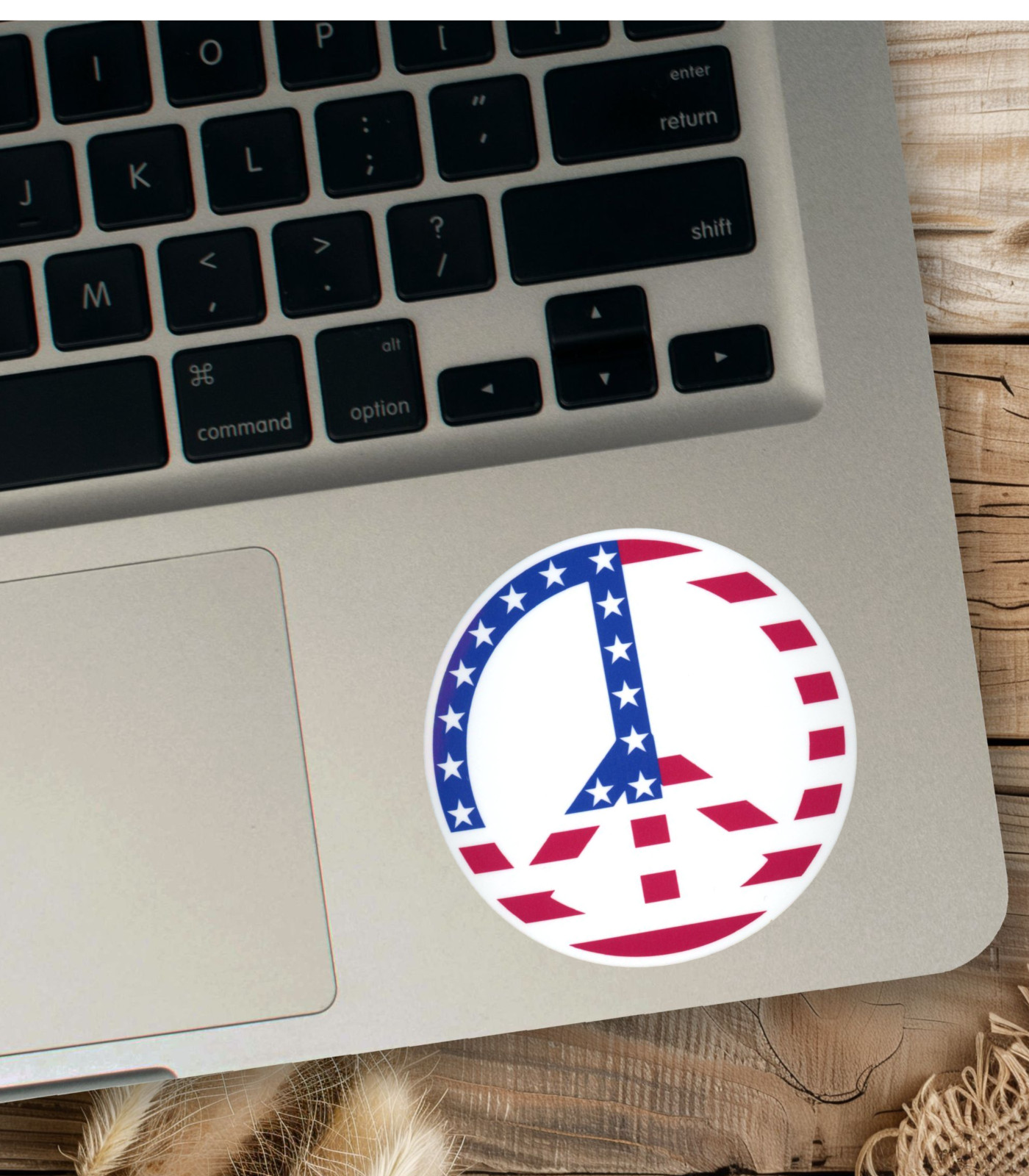Peace Symbol Sticker Logo USA Flag Sticker 3" Inch