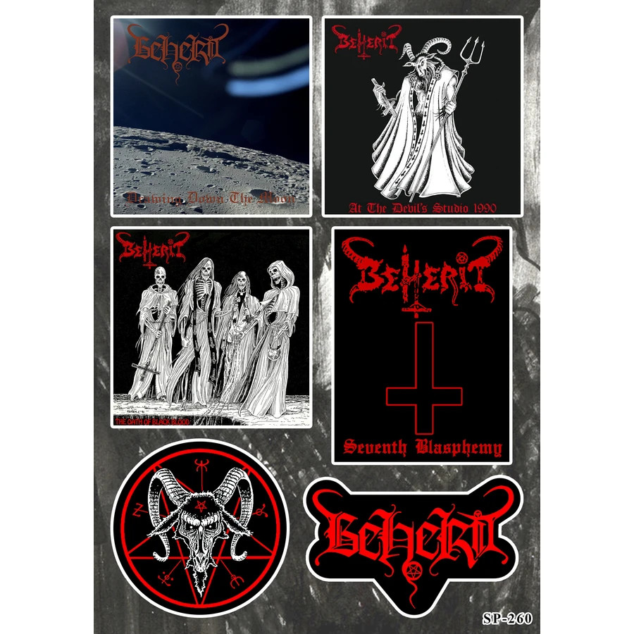 Beherit Sticker Pack Drawing Down The Moon Oath of Black Blood 7th Blasphemy