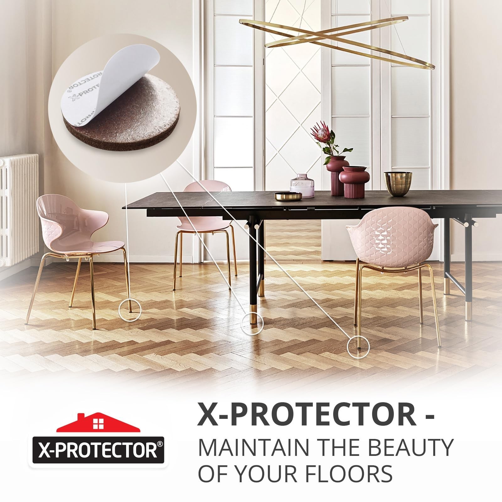 X-PROTECTOR Felt Furniture Pads – 24 PCS 2" – Felt Pads Floor Protectors – Ch…