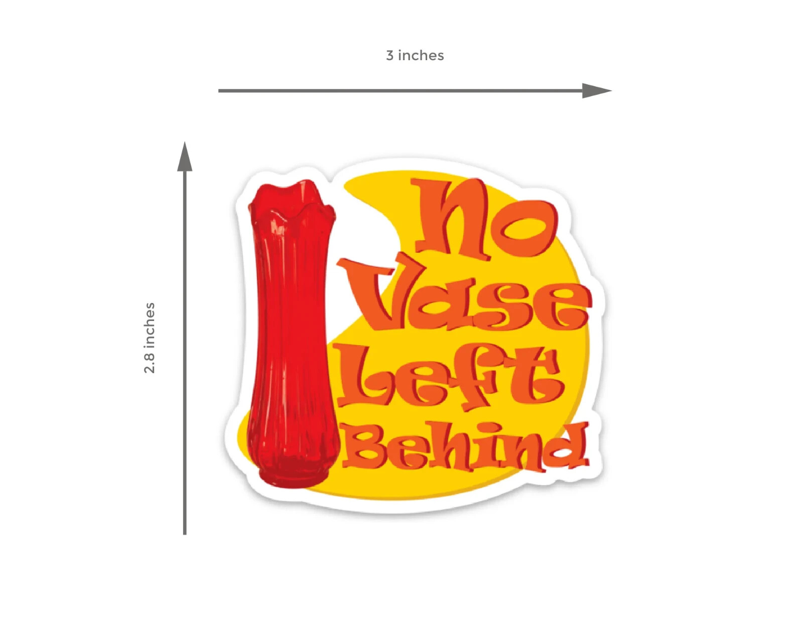 Red L.E. Smith Swung Vase Sticker • Mid Century Modern Glass • Retro Art