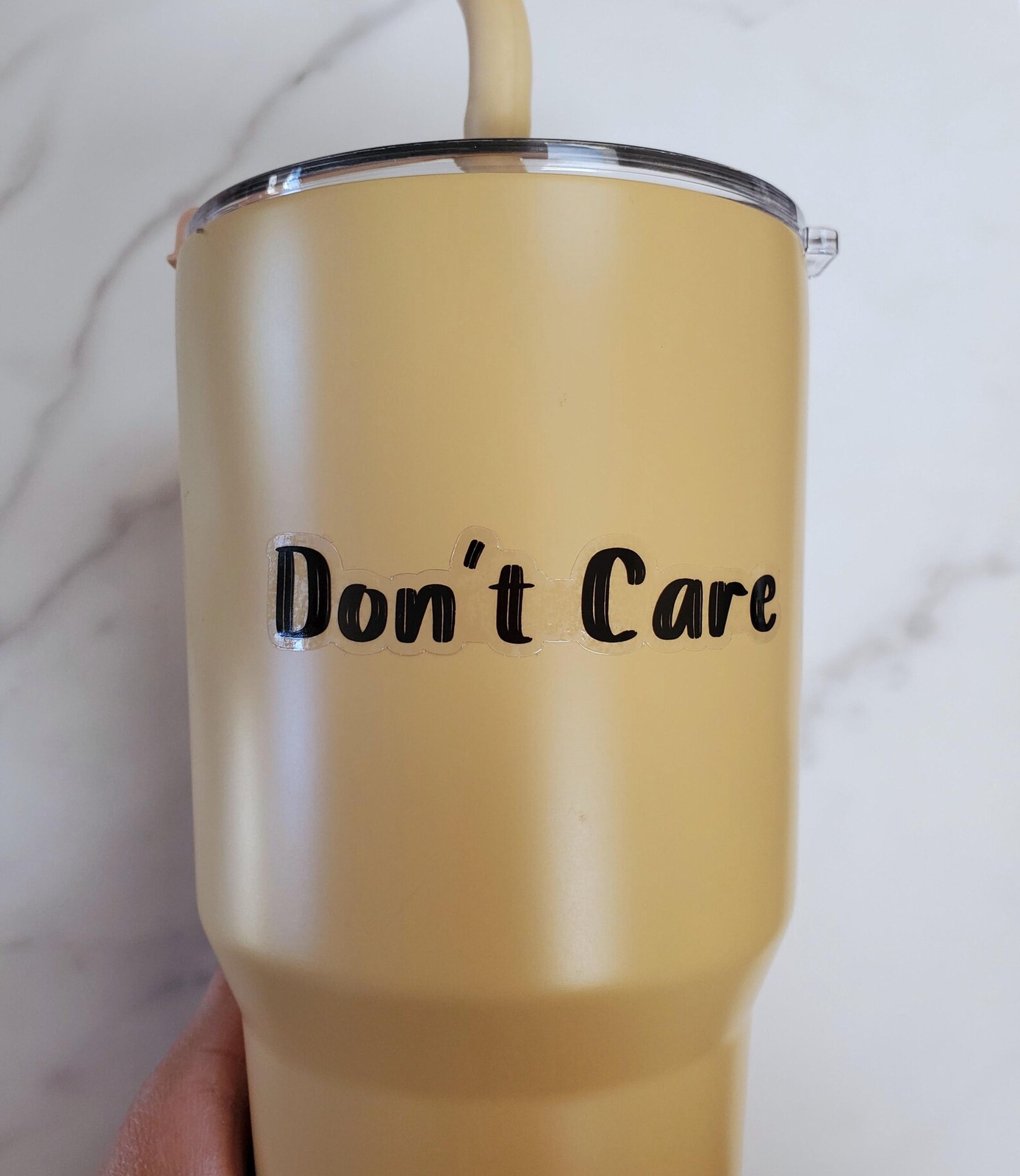 Don't Care Sticker | Laptop, Water Bottle Sticker | Clear Transparent Vinyl