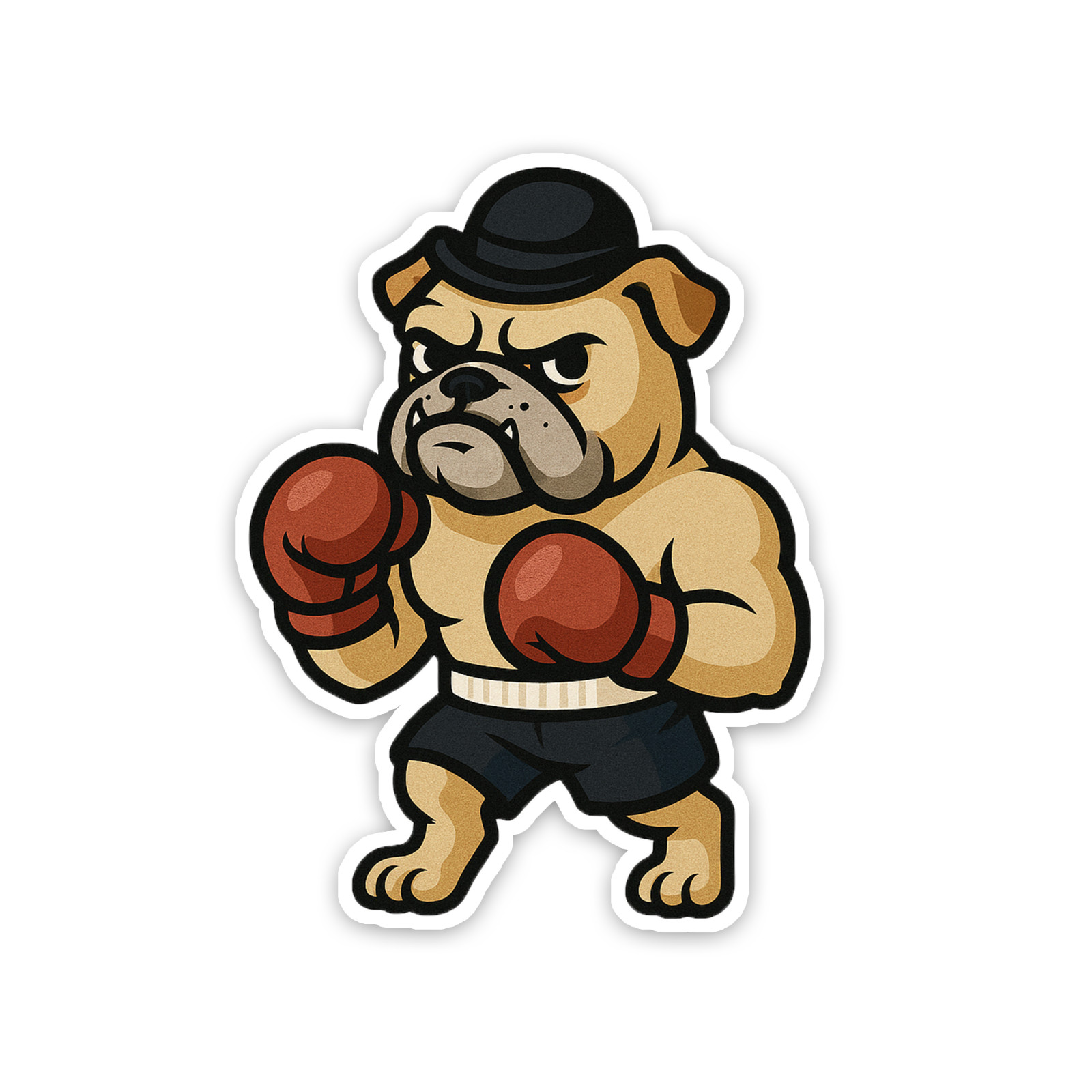 Boxing Dog Sticker 4 Inch Vinyl Decal Cartoon Original Art Waterproof Indoor/Out