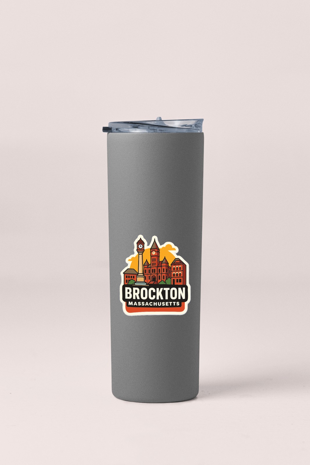Brockton Massachusetts Sticker Decal Vinyl Die-Cut City Skyline Landmark Design