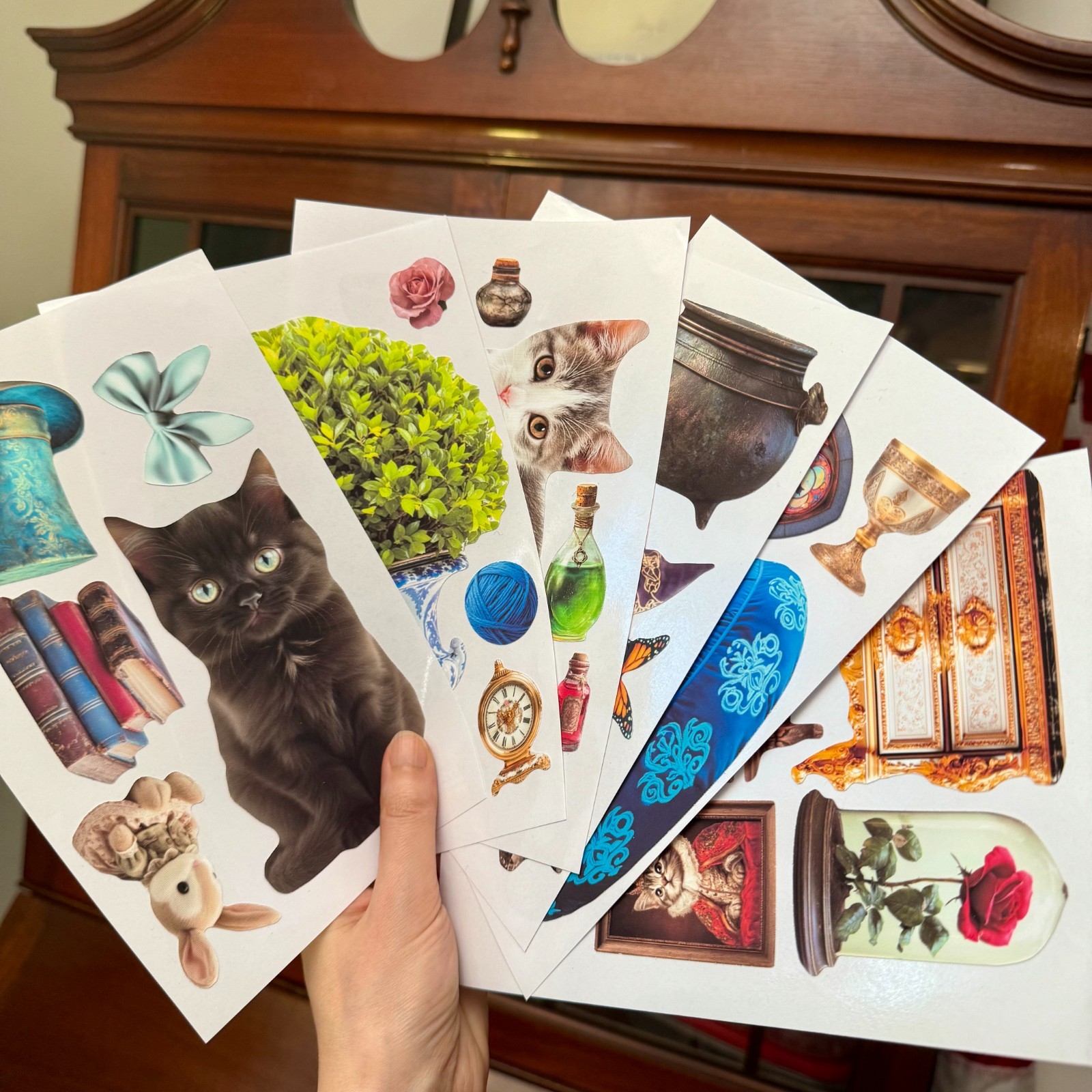 Fantasy Kitten Wall Decal Stickers, v4 Standard Set, EZ Peel & Restick, No-Rip