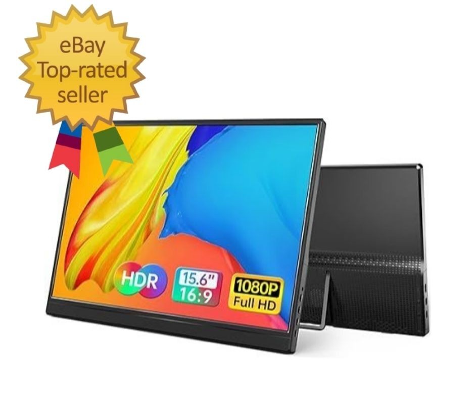 15.6 Inch 1080P Portable Monitor USB-C HDMI Ultra-Slim Travel Kickstand Laptop
