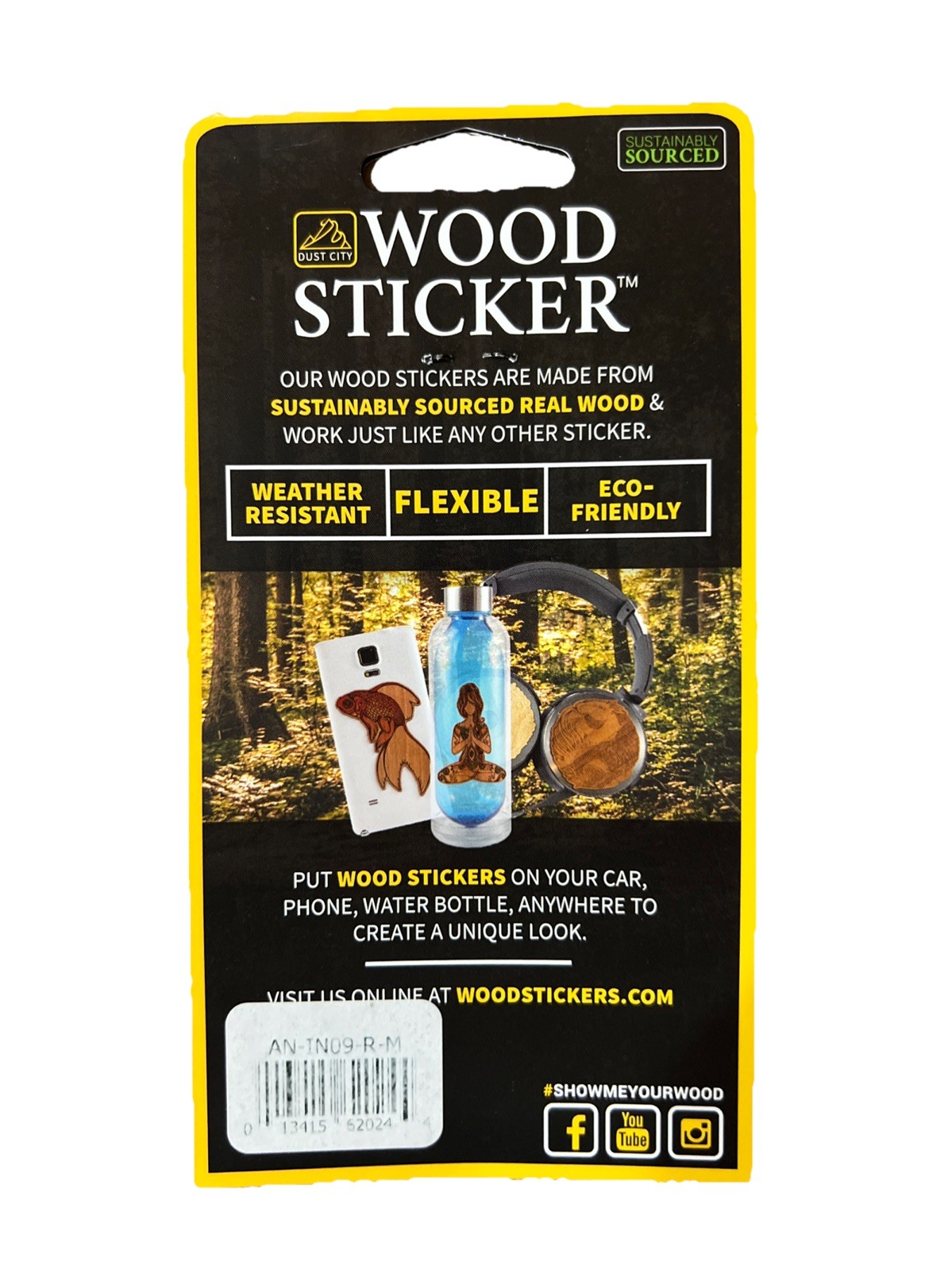 Honey Bee Flower Hippie WOOD Sticker Dishwasher SAFE Biodegradable Dust City NEW