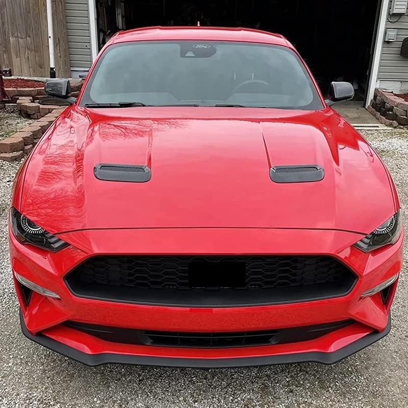 Glossy Black Exterior Hood Vent Air Outlet Cover Trim for Ford Mustang Accessori