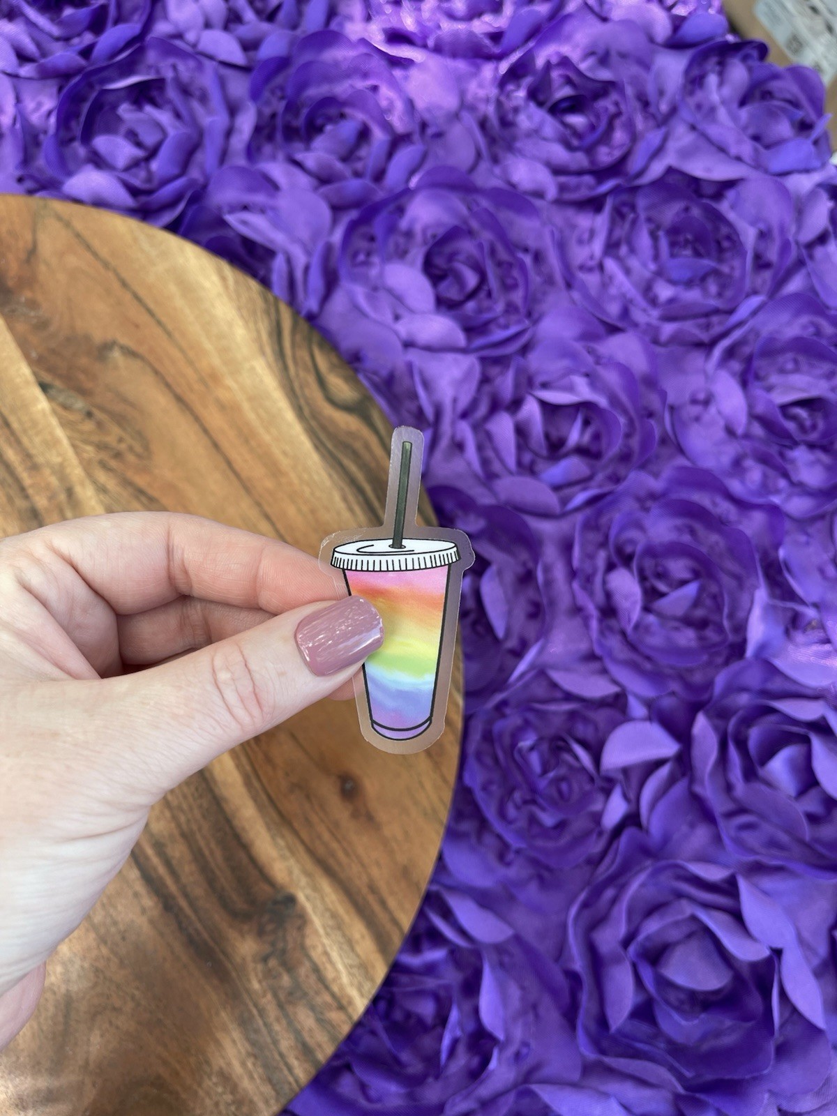 Rainbow iced coffee Sticker