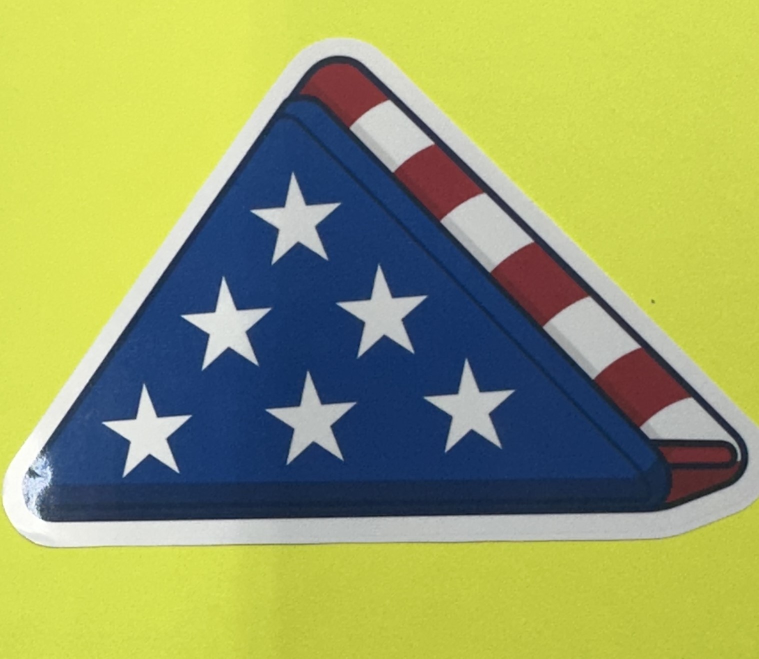 3 inch Folded American Flag Sticker Patriotic Military Memorial Veteran Decal
