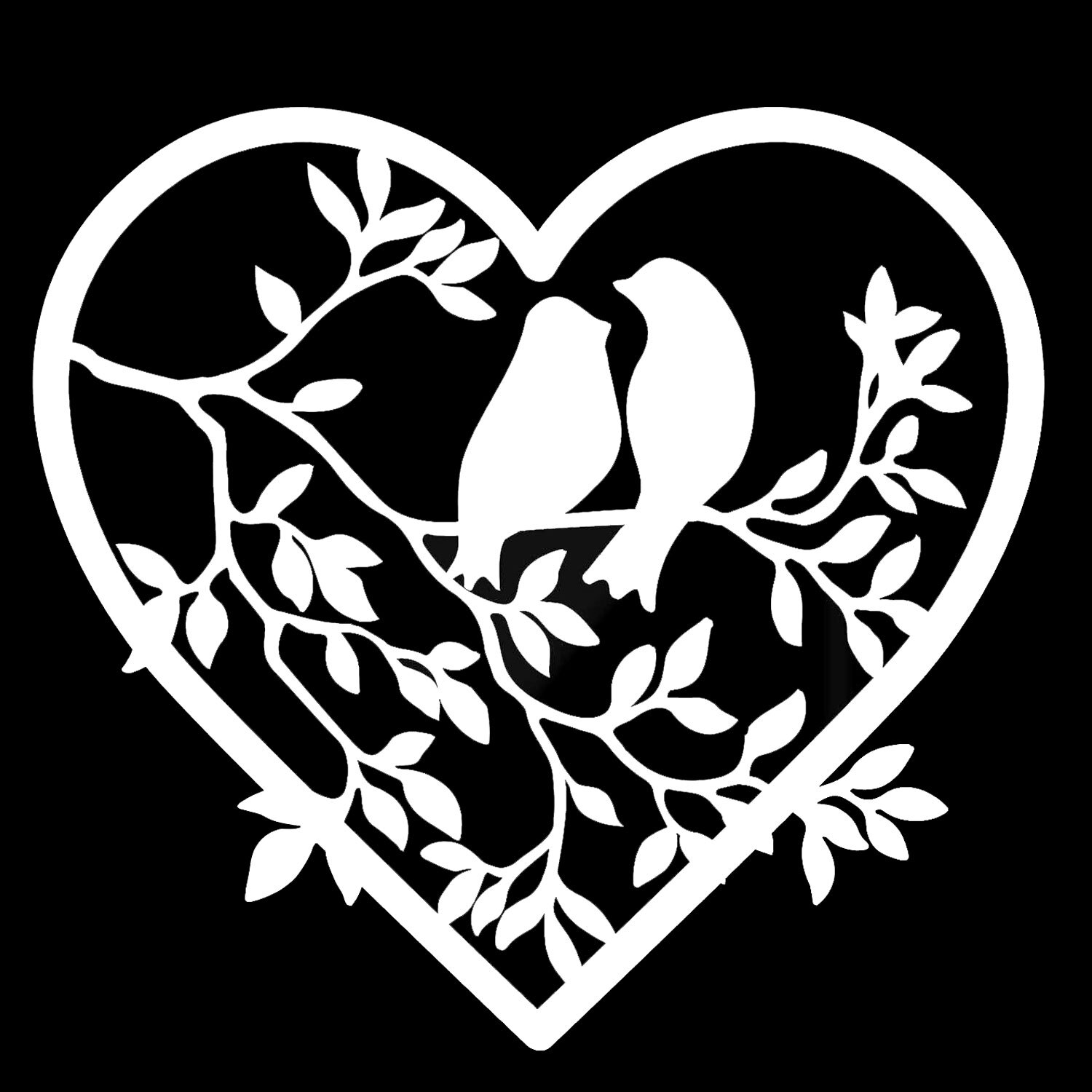 Love Birds Heart Tree Vinyl Decal Car Window Tumbler Laptop Tablet Notebook