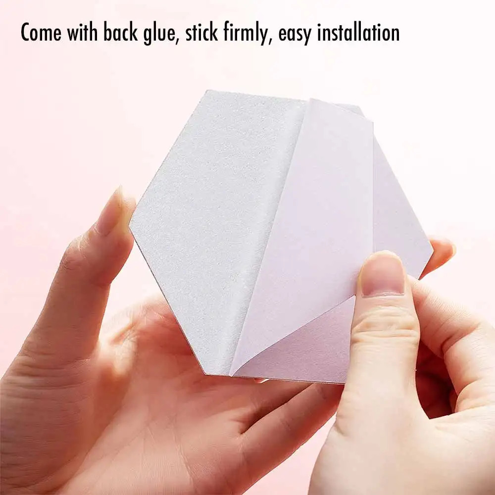 Hexagon Acrylic Mirror Wall Stickers Self Adhesive Tiles Room Home Decor Panels