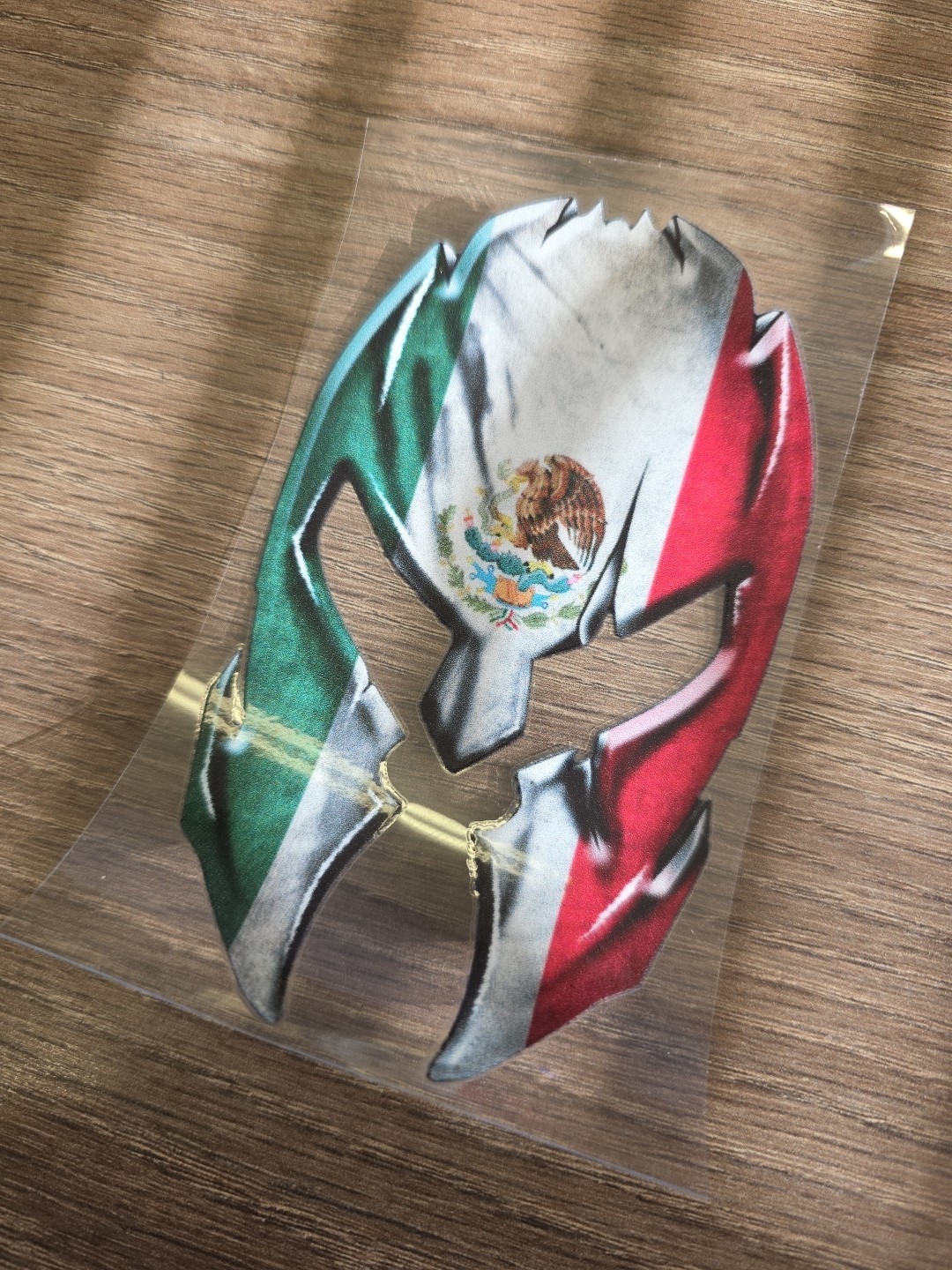 Mexico Flag Spartan Helmet Support UVDTF Decal Made In USA Waterproof