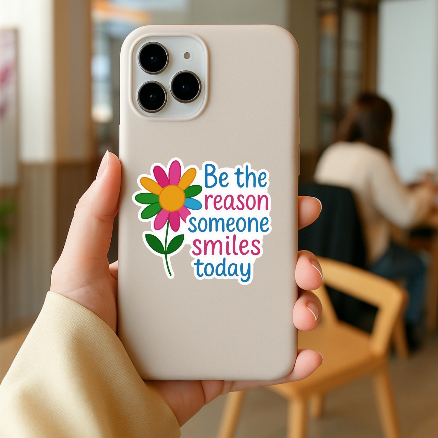 4Pcs Be the Reason Someone Smiles Today Stickers – Cute Inspirational Decals