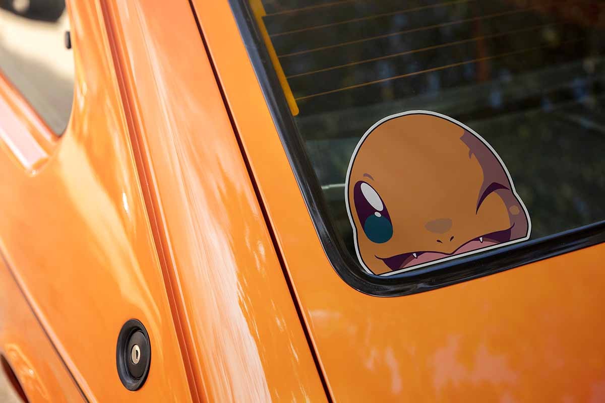 Charmander Peeker Sticker Anime Car Decal Cute Pokémon Vinyl Made in USA SIzes