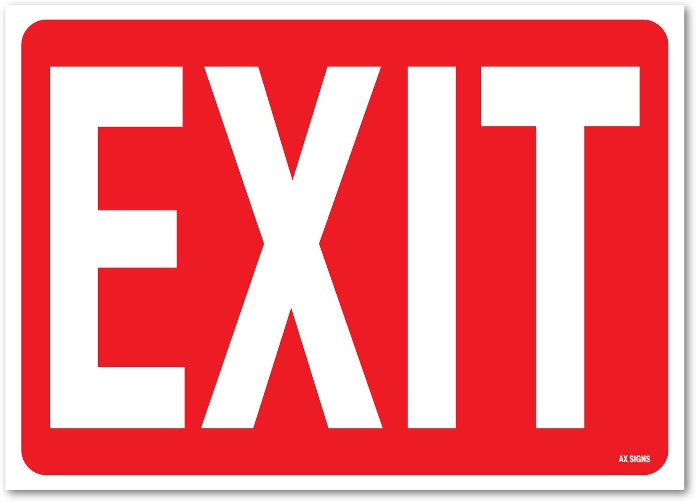 (2 Pack) Exit, Sticker Sign, 10×14 Inches