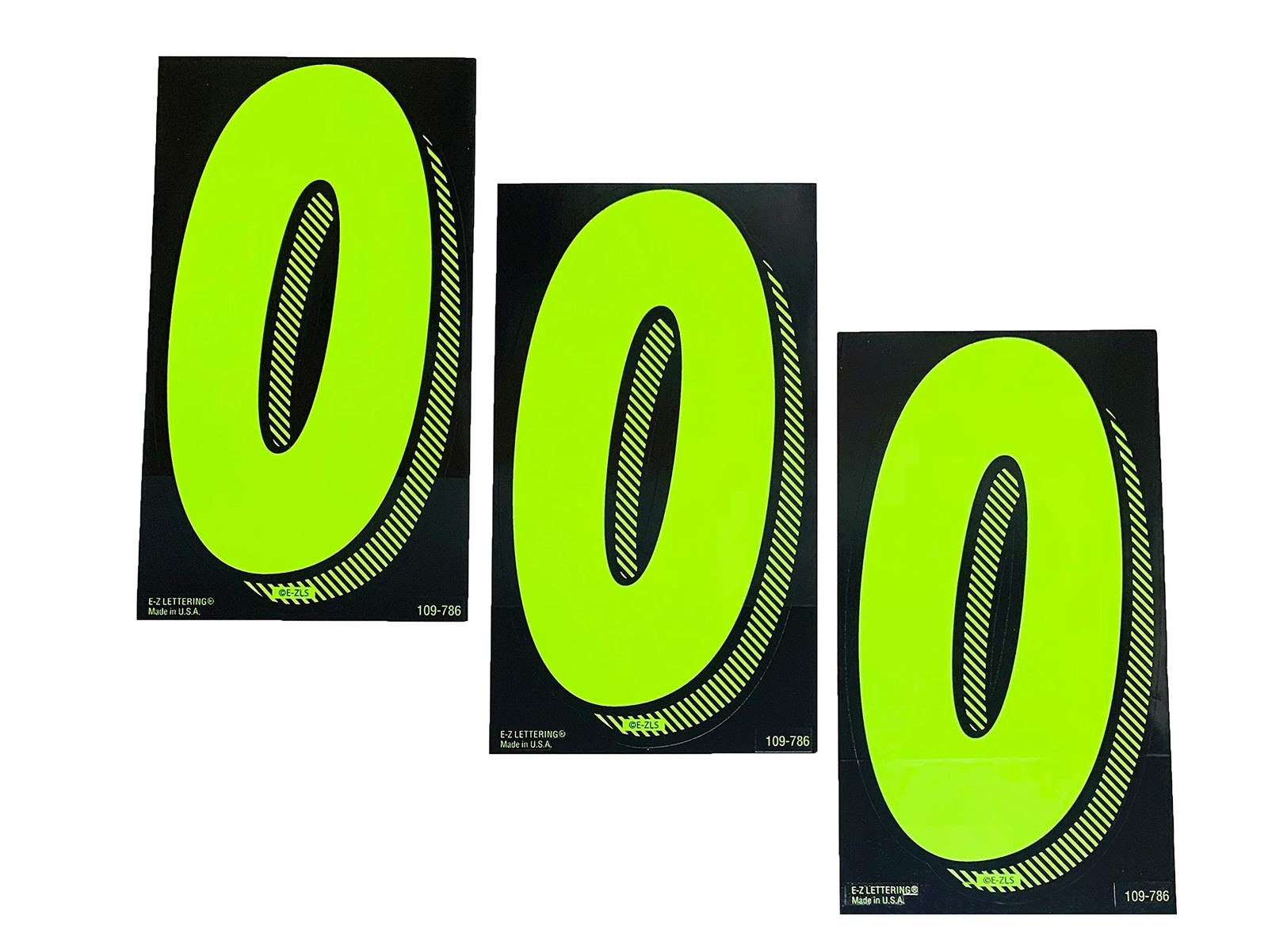 EZ Line Vinyl Decals for Cars Chartreuse Large Number Stickers Windshield Pri…