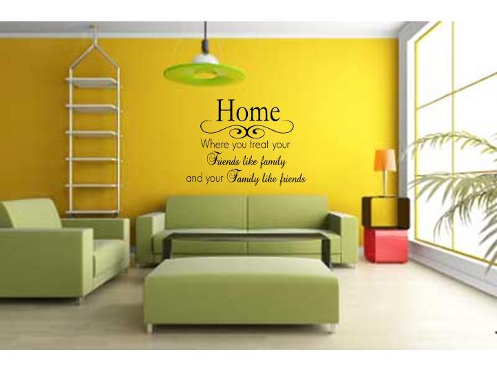 HOME FRIENDS FAMILY ~ Wall Decal Decor Vinyl Quote Lettering Words Sticker 60"