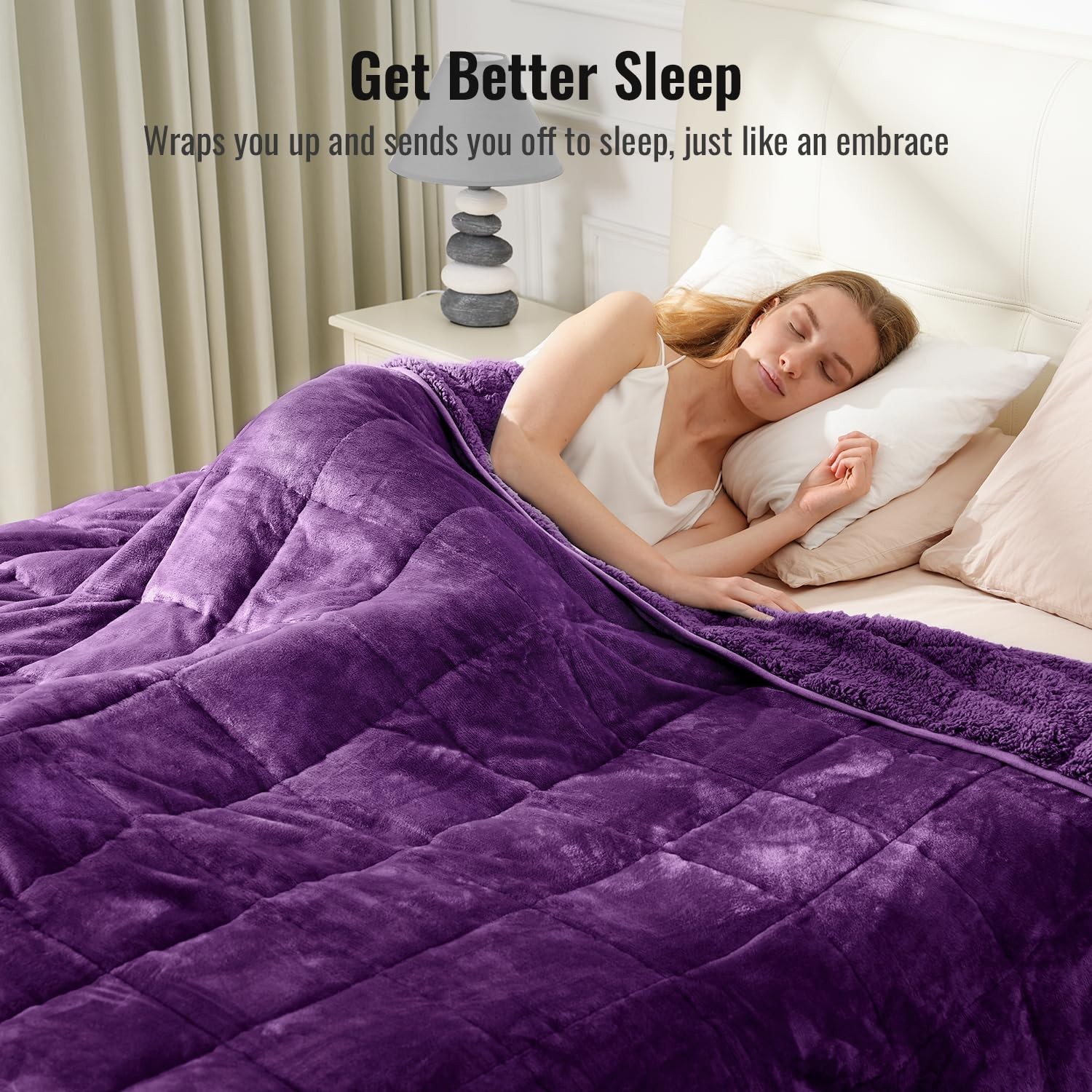 Uttermara Weighted Blanket for Adults, Queen Size Heavy Blanket with Reversib…