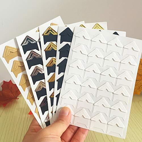 15 Sheets Photo Mounting Corners, Self Adhesive Paper Picture Sticker for DIY
