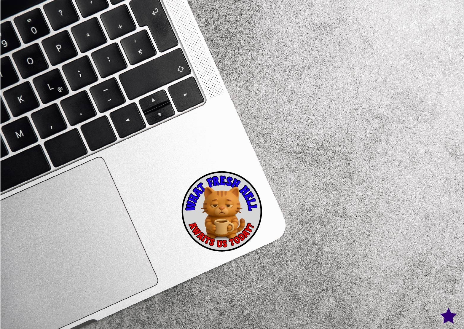 What Fresh Hell Awaits Us Today Decal Sticker Cat Coffee Mondays Work Caffeine