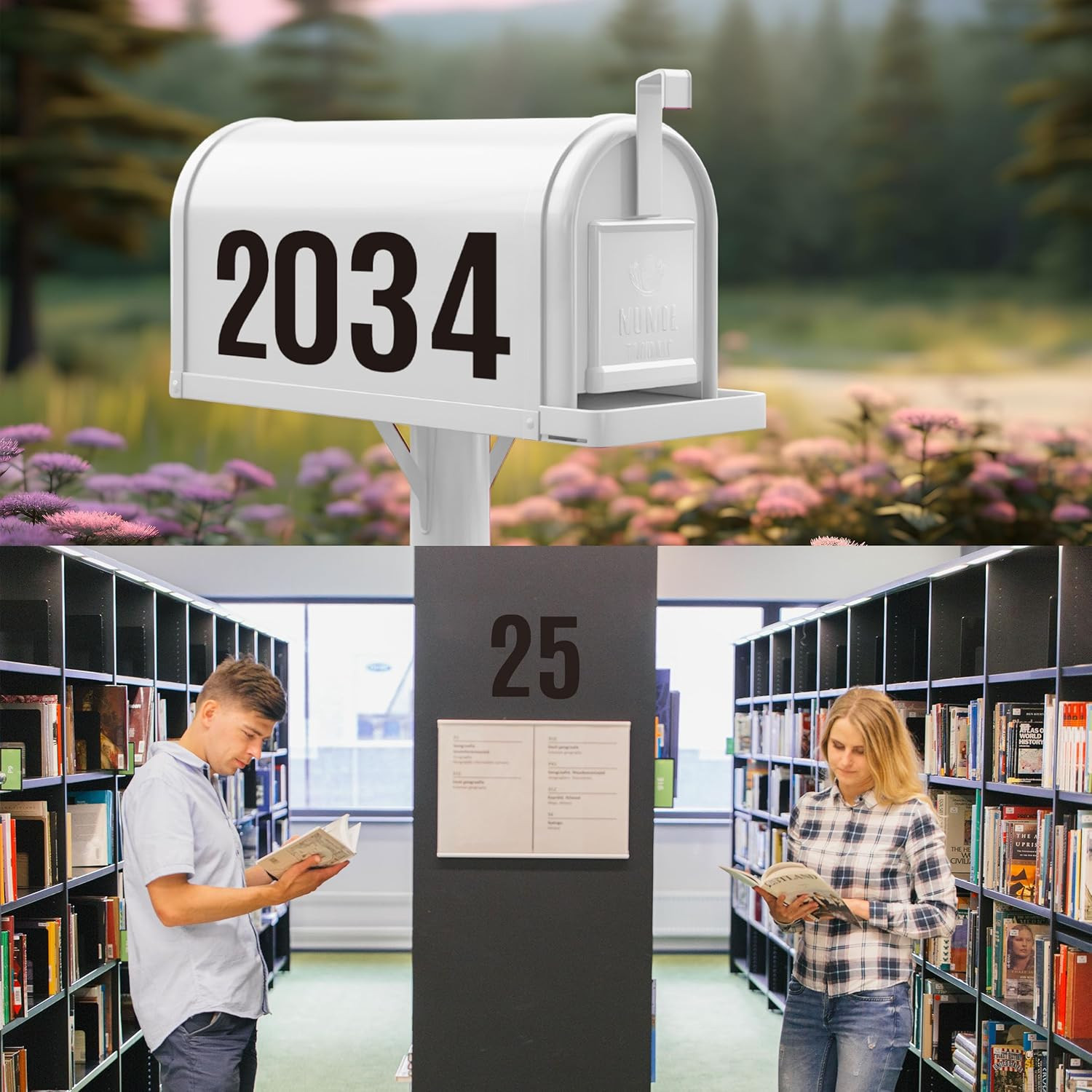 60 Pcs 4 Inch Reflective Mailbox Numbers Waterproof Self Adhesive House Numbers