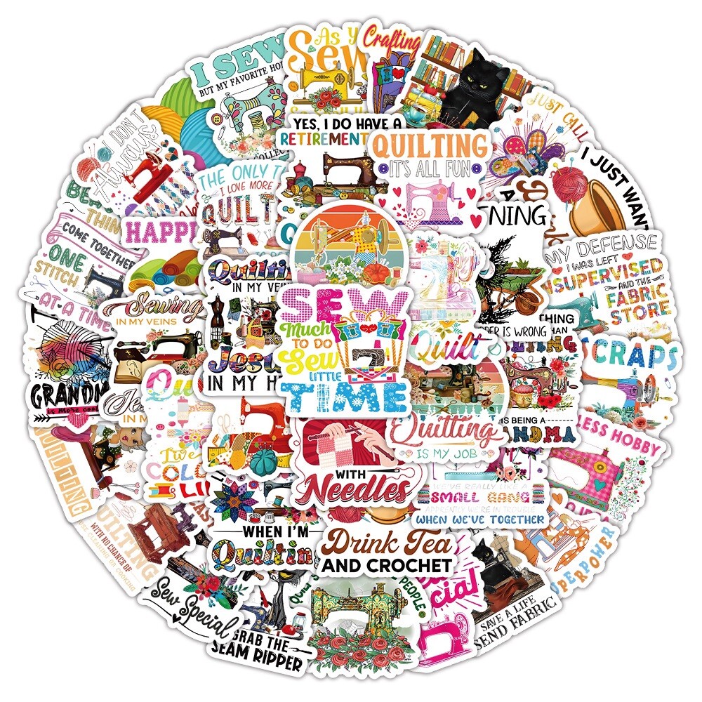 20 Random Sewing Stickers Quilting DIY Craft Decals Laptop Hydro Free Shipping!