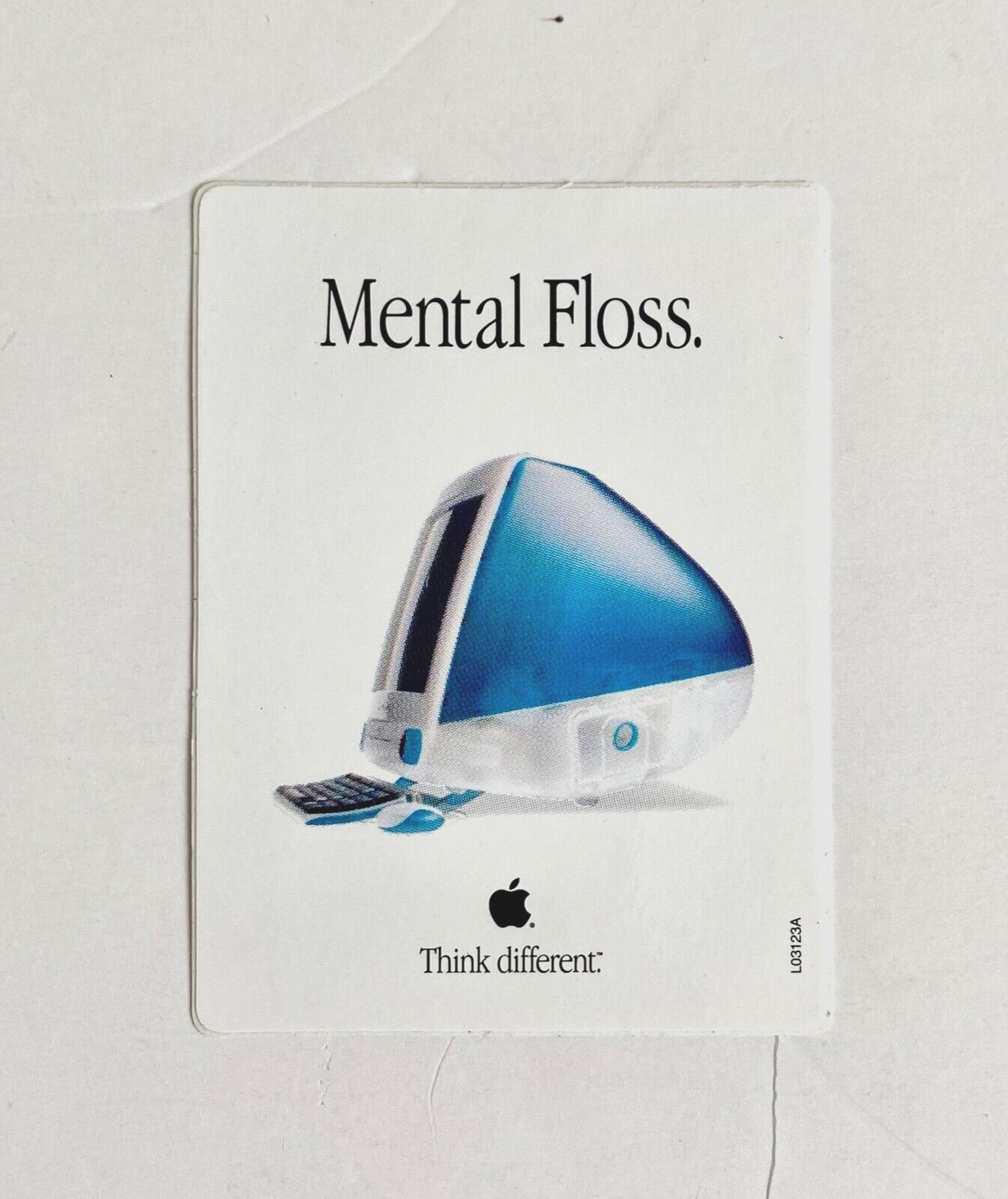 Vintage Sticker Decal Apple iMac Computer Mental Floss Think Different Mac