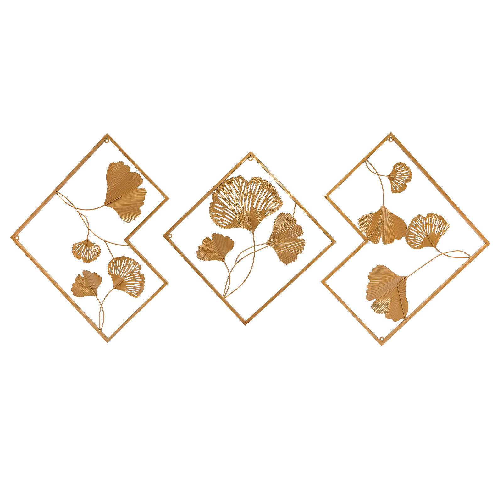 Wall Sculptures Home Decor Golden Ginkgo Leaf 3d Wall Metal Art For Home Decor