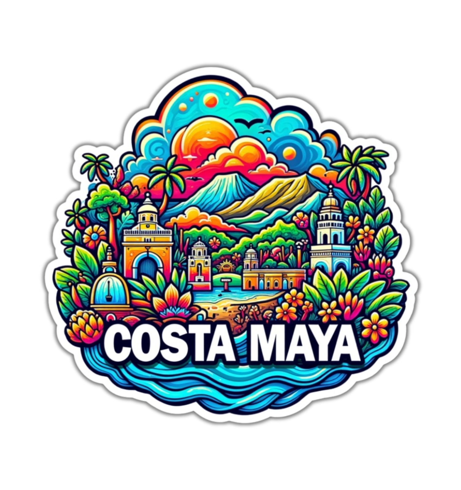 Costa Maya Mexico Fridge Magnet or Laptop Sticker