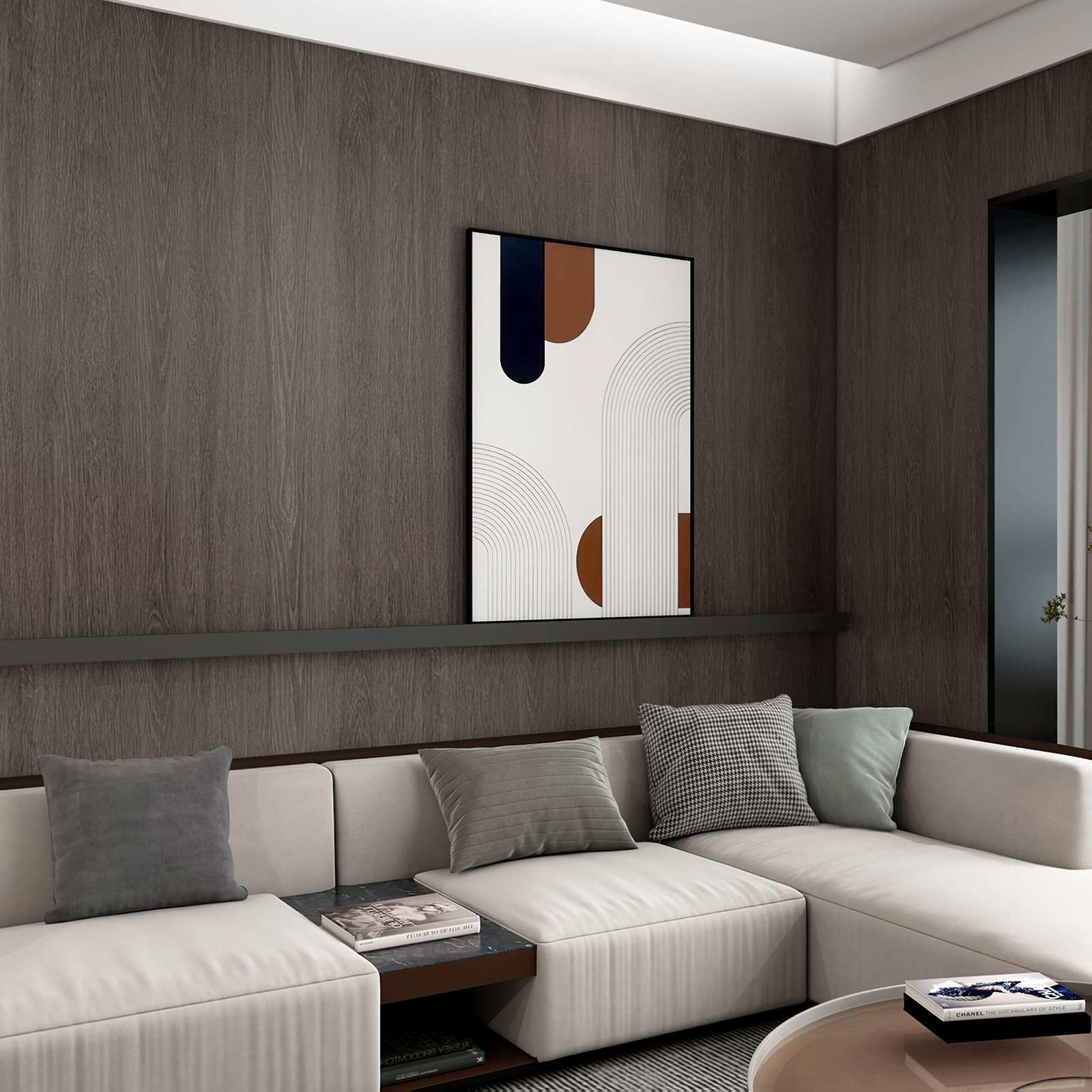 48x78inch Extra Wide Dark Brown Wood Grain 48" x 78", Chocolate
