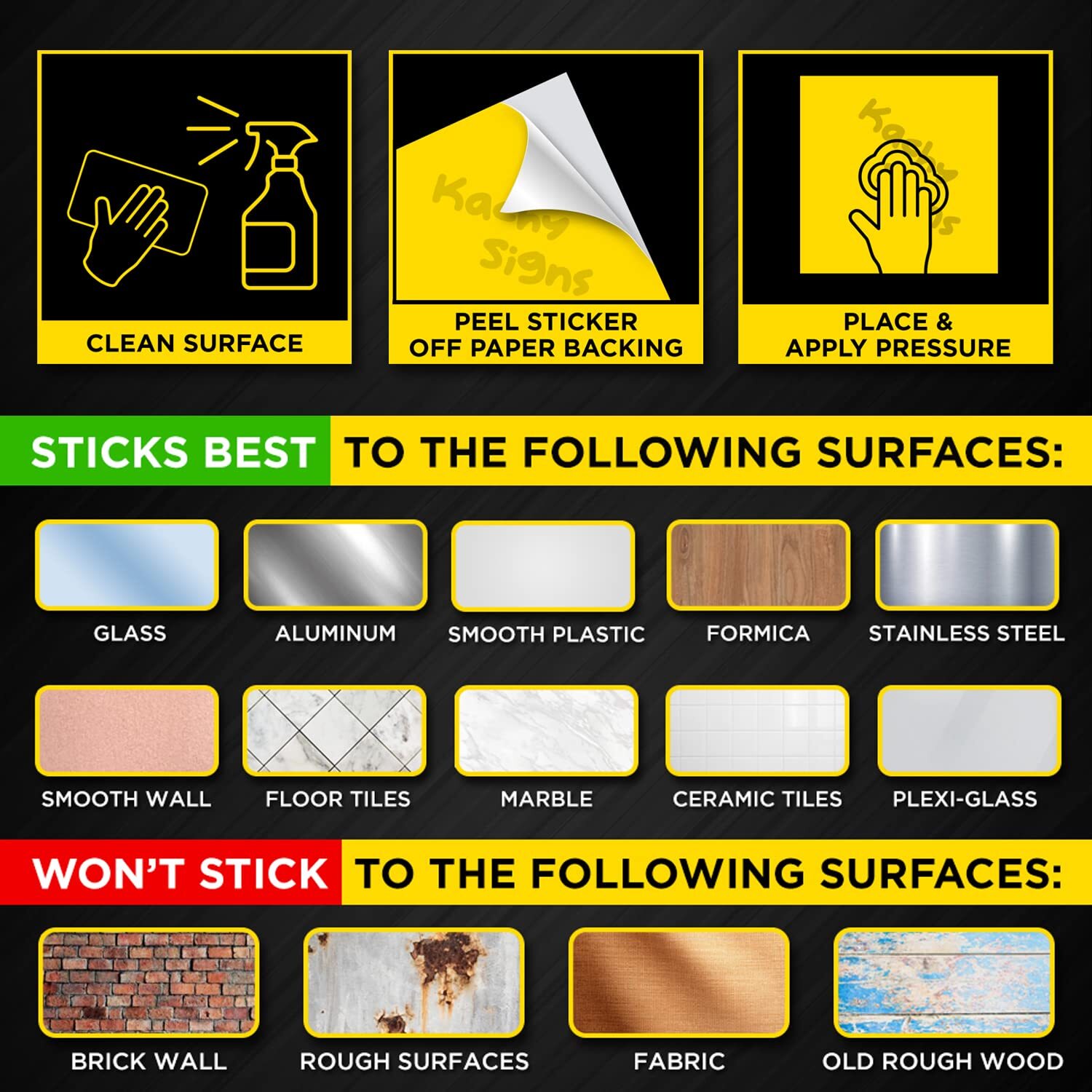 Kachy Signs – (Set of 2) Emergency Exit Only Sticker Sign – 10" x 7" – Durabl…