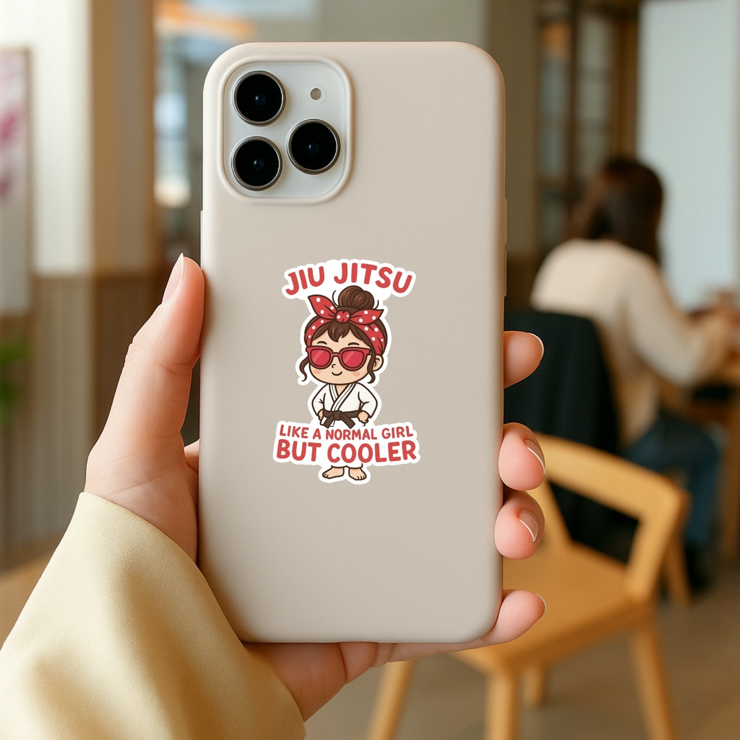 4PCS “Jiu Jitsu Girl Like a Normal Girl But Cooler” Chibi Kawaii Style Stickers