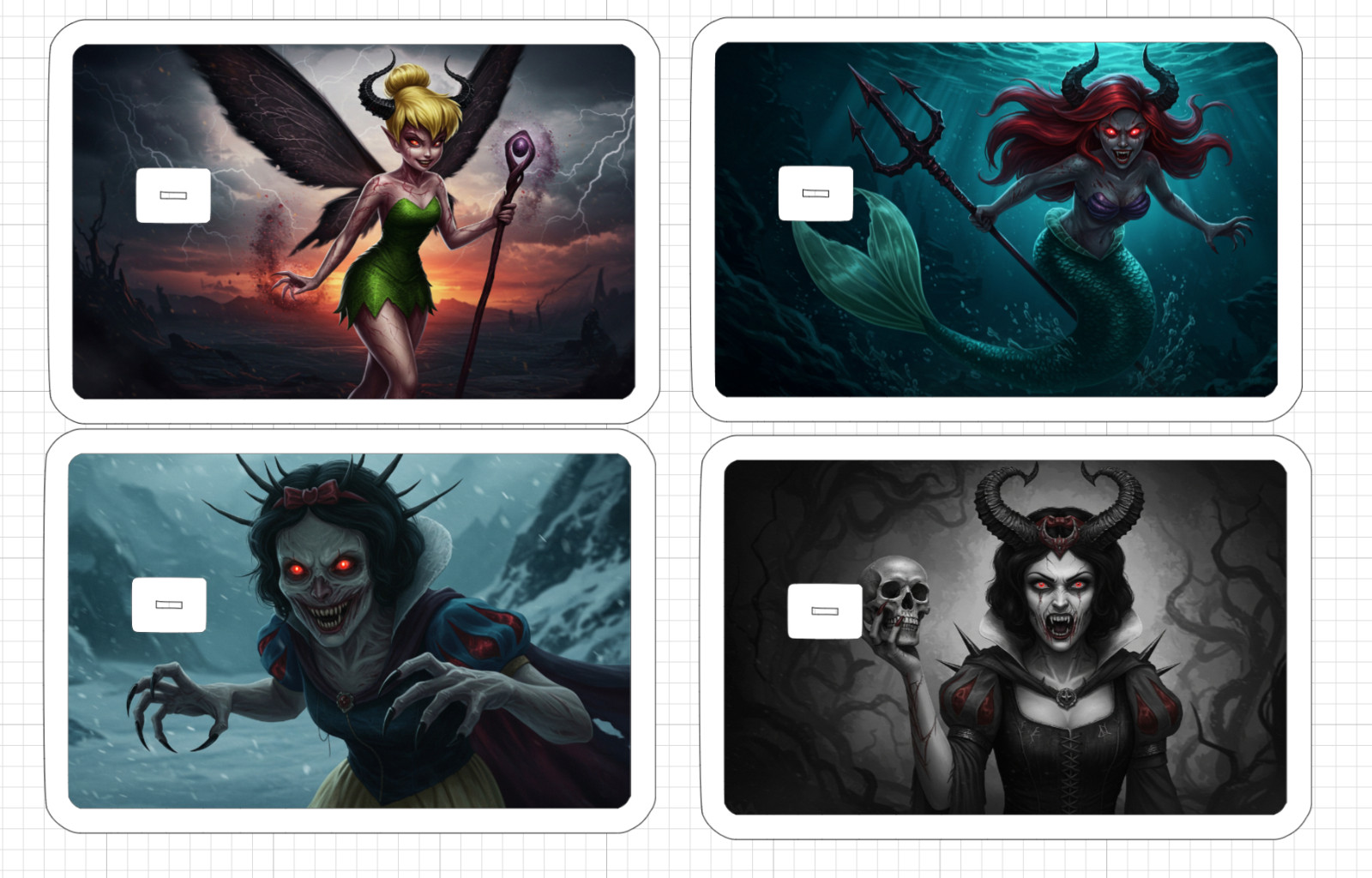 Disney Demon ATM DEBIT CREDIT CARD Skin Sticker Snow Tinkerbell Ariel Halloween
