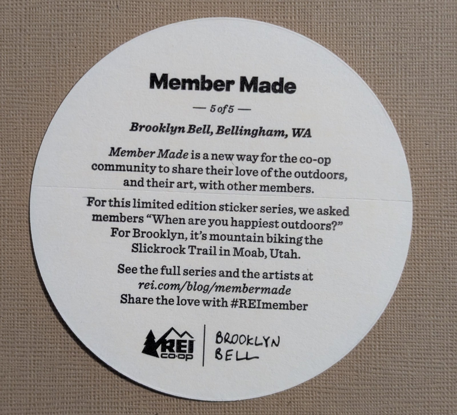 REI Co-op Member Made #5 Sticker – Limited Edition – Outdoor Biking Mountains