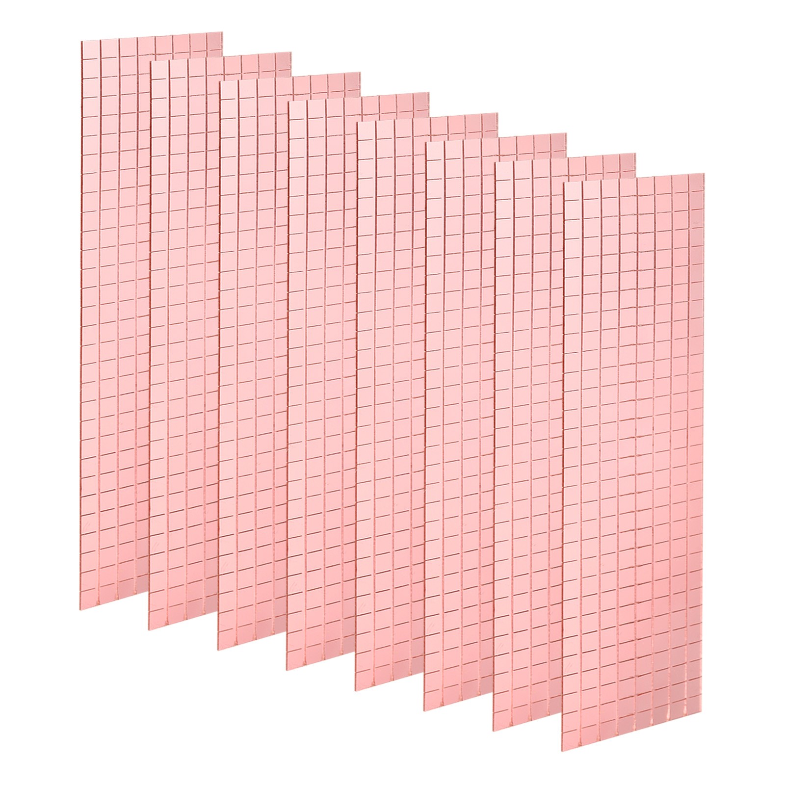 8 Sheet 3840Pcs 5x5mm Self Adhesive Mirror Mosaic Tiles Sticker Rose Gold,