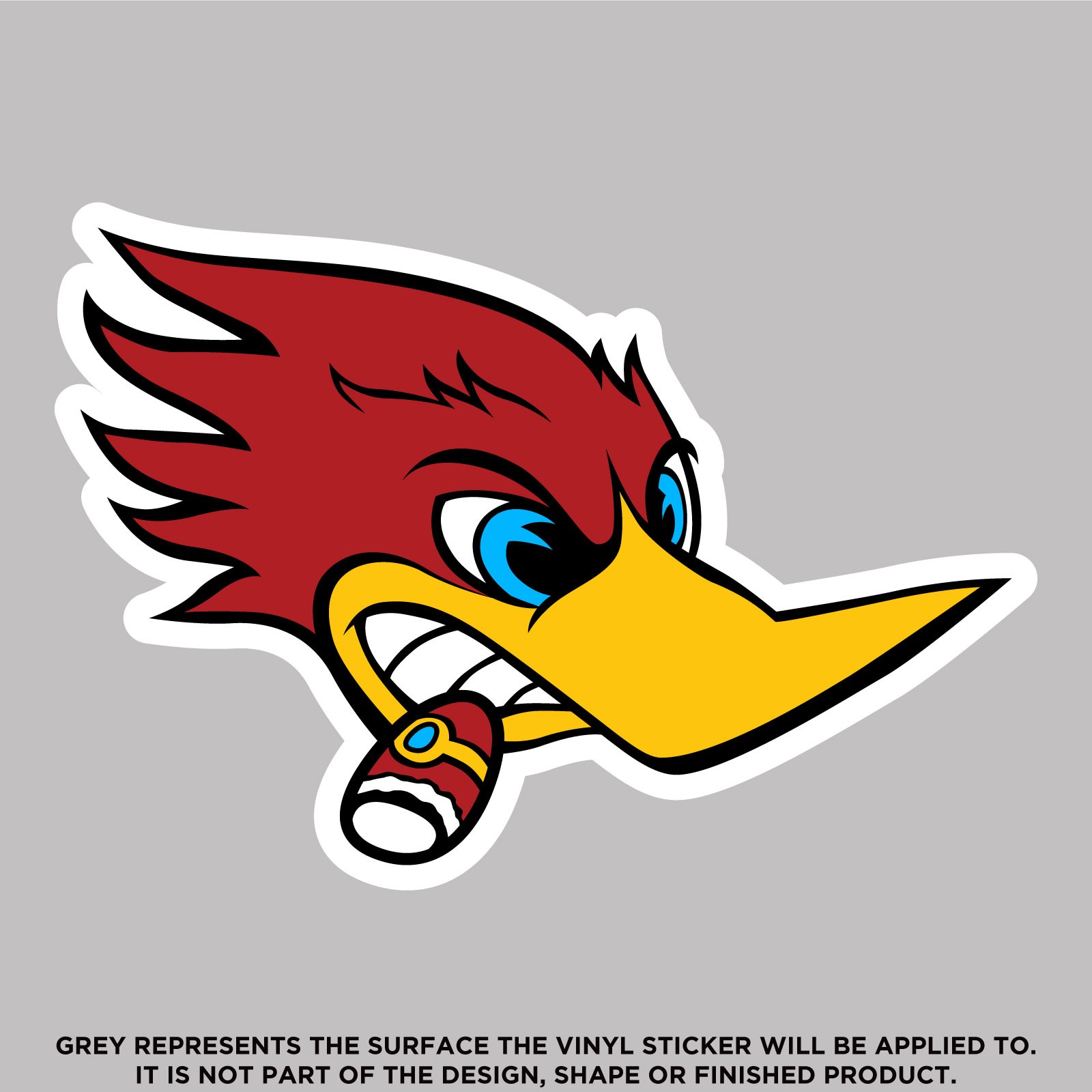 Angry Woody the Woodpecker, High Quality Vinyl Stickers