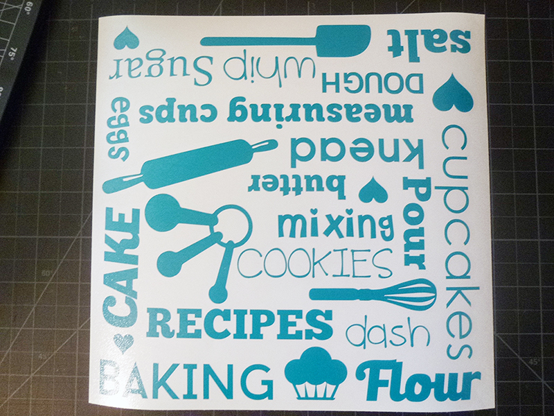 Kitchenaid Mixer Decal Wrap 8" x 8" Sheet Baking Subway Words Professional Vinyl